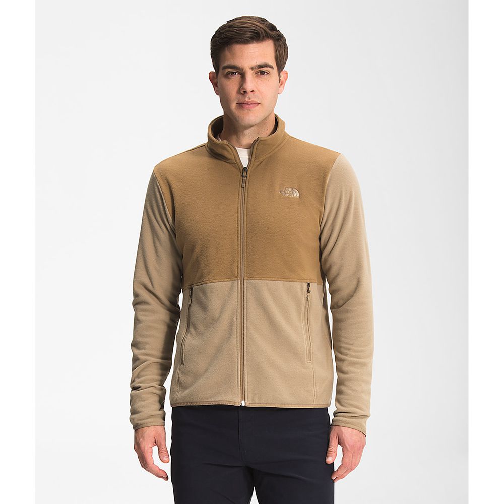 The North Face Fleece Jacket Mens Australia - The North Face Tka Glacier Full Zip Brown (FOV-871629)